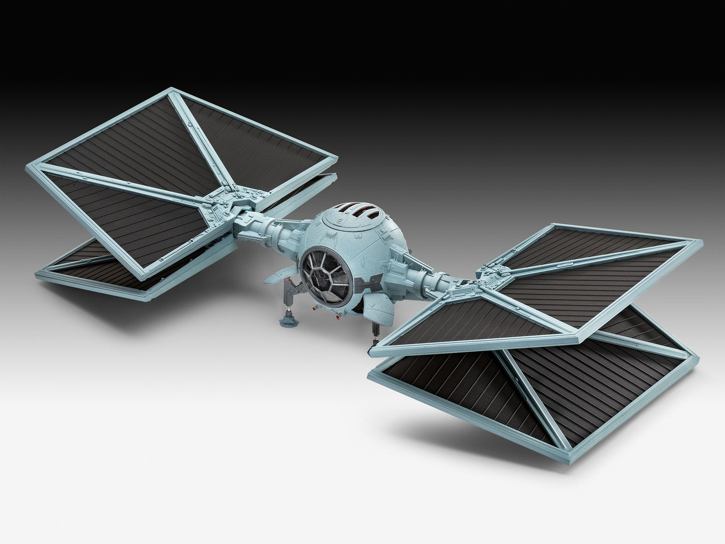 Model of a TIE fighter from Star Wars on a gradient background