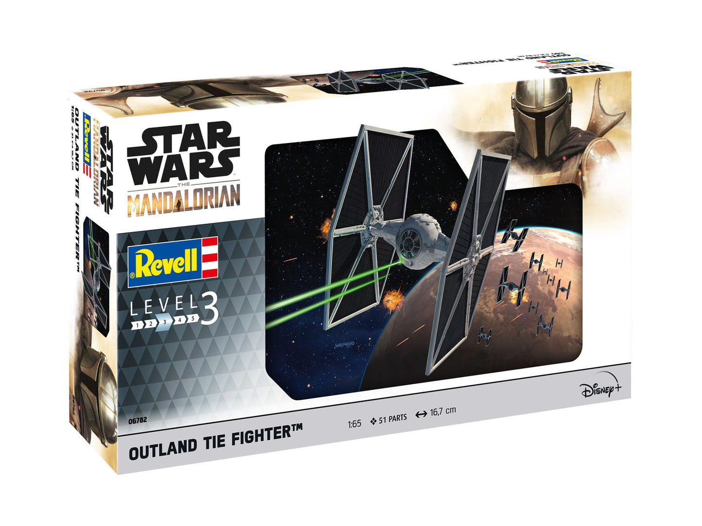 Model kit box for Outland Tie Fighter from Star Wars The Mandalorian
