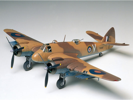 Model of a World War II-era Beaufighter plane on a white background