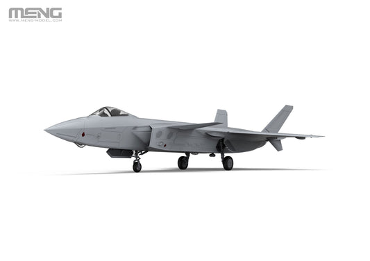 Model of a fighter jet on a white background with 'MENG' branding.